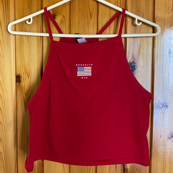 Red Brooklyn Cropped tank from H&M in size M - Picture 4 of 4